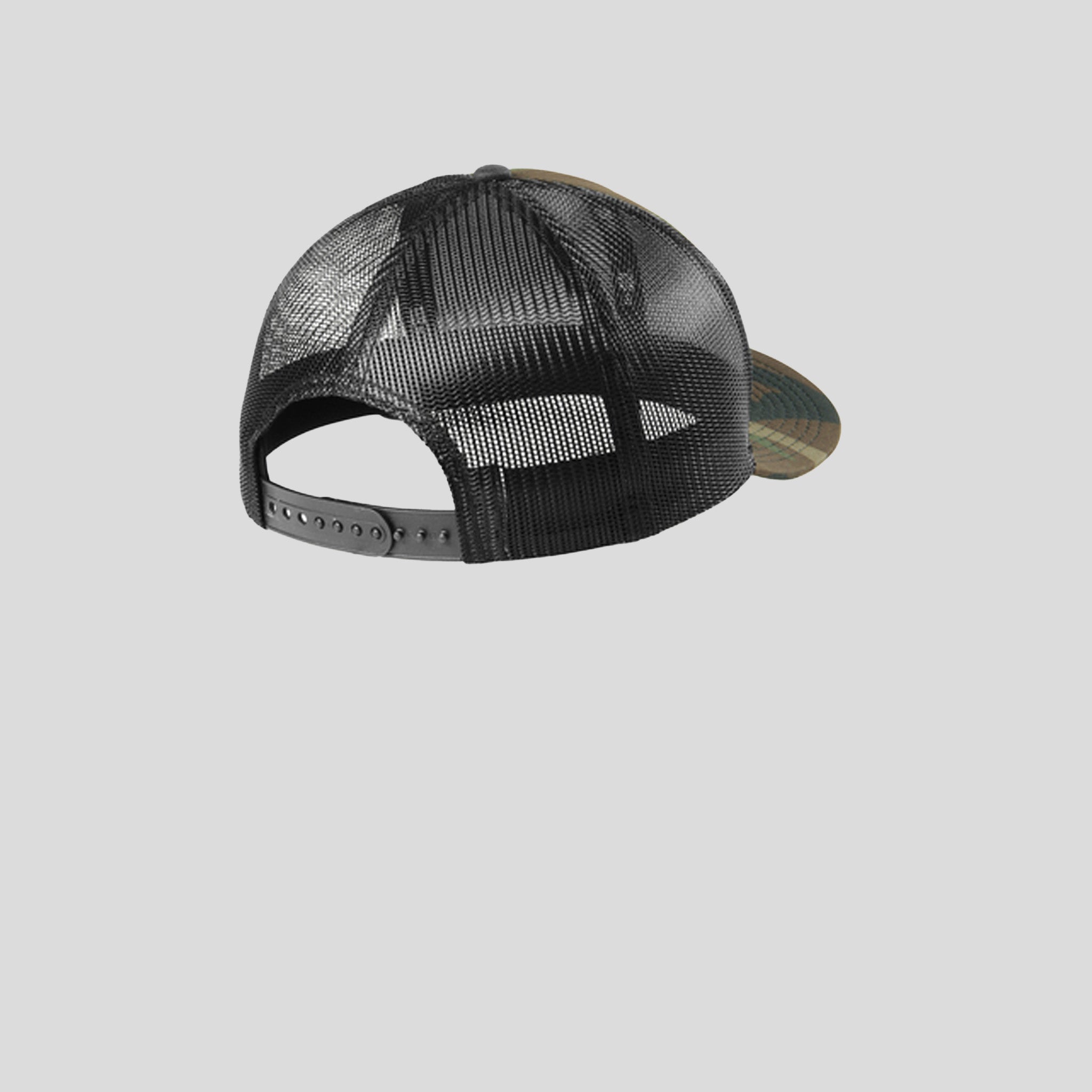 Snapback Low Profile Trucker Cap | Camo/Black