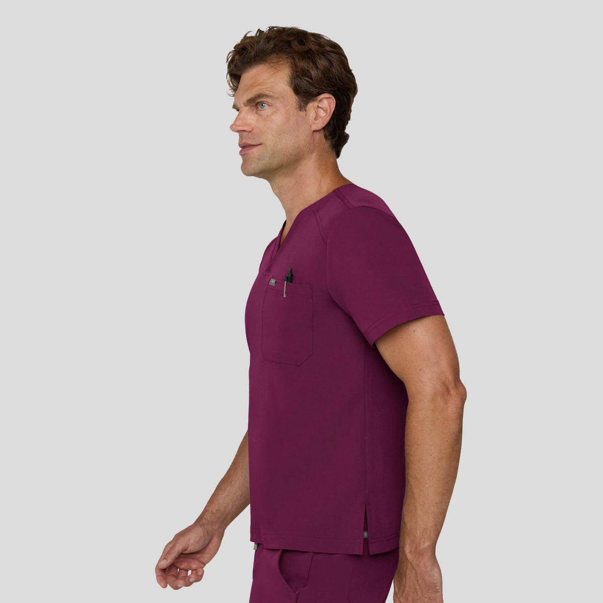 Tempo Men's 1 Pocket V-Neck Top | Wine